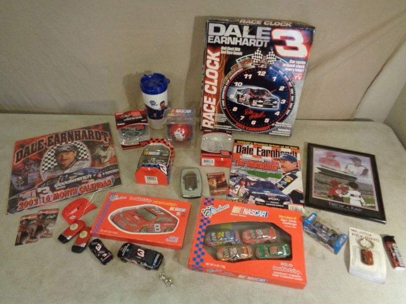 lot 54 image: Dale Earnhardt Jr and Sr Nascar Collectibles