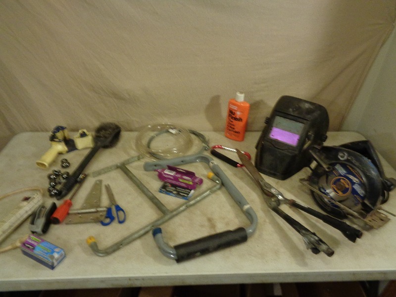 lot 87 image: Circular Saw, Welding Helmet, Etc