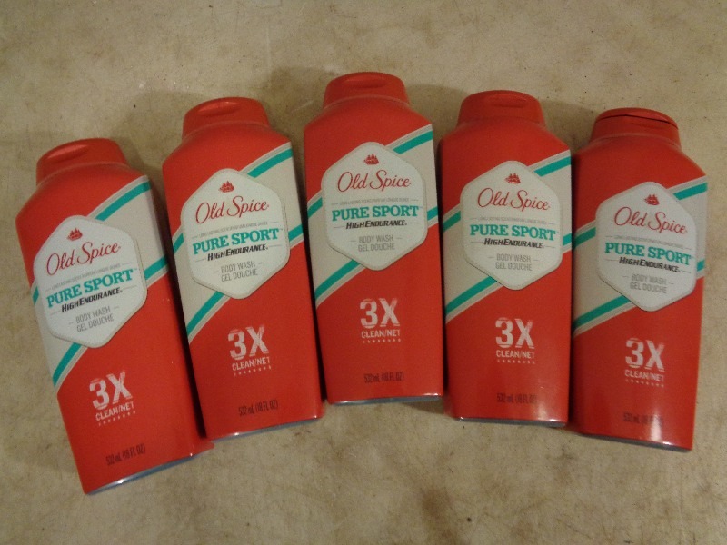 lot 100 image: 5 New Large Bottles of Old Spice Body Wash