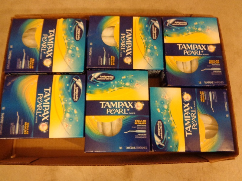 lot 107 image: 6 New Boxes of Tampax Pearl