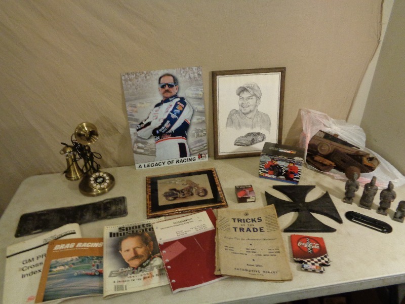 lot 135 image: Old Metal Doorknobs, Dale Earnhardt Items, and More