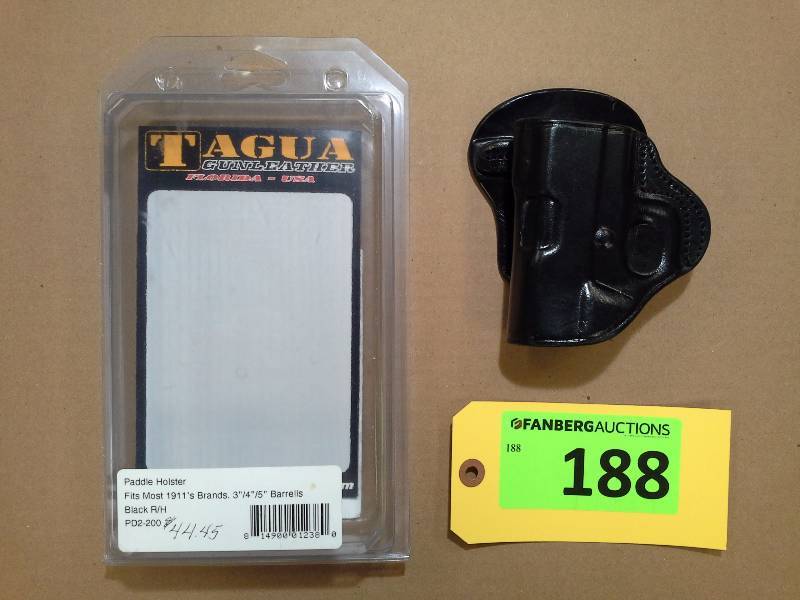 lot 188 image: Fits most 1911s Brands 345 Barrels - Tagua Gunleather Holster