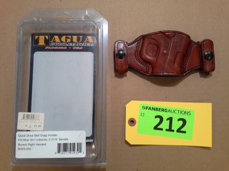 lot 212 image: Fits most 1911s Brands 345 Barrels - Tagua Gunleather Holster