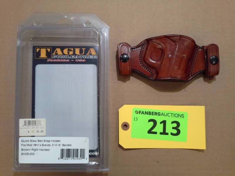 lot 213 image: Fits most 1911s Brands 345 Barrels - Tagua Gunleather Holster