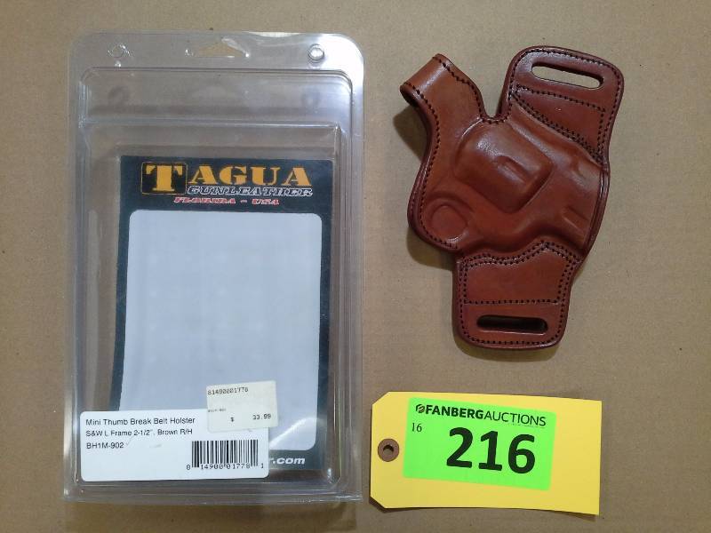 lot 216 image: S&W L Frame 2-12 - Tagua Gunleather Holster