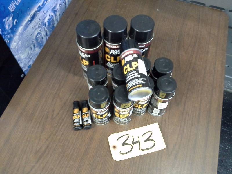 lot 343 image: Misc. CLP BottlesCans - Firearm Accessories Lot