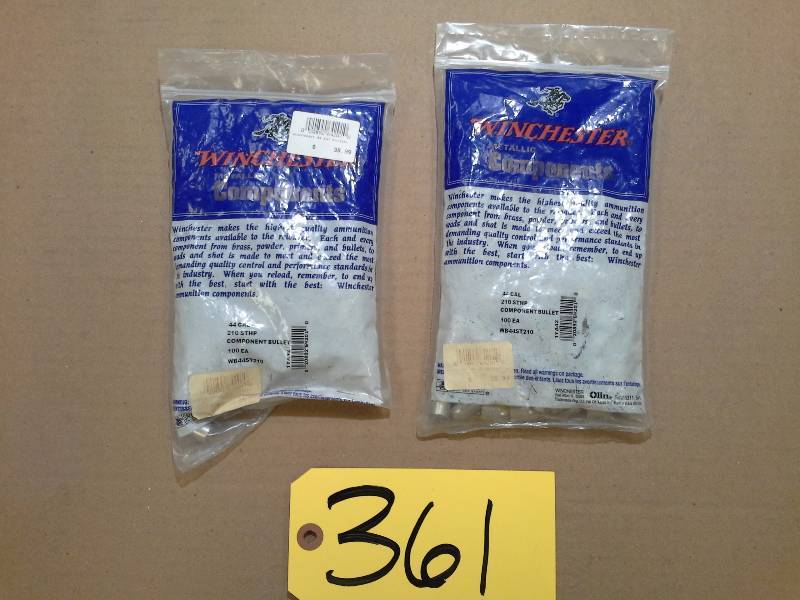 lot 361 image: (2) Winchester .44 Cal Component Bullets