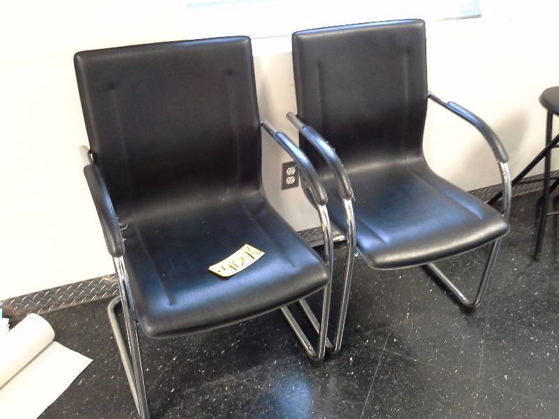 lot 404 image: Pair of Black Chairs