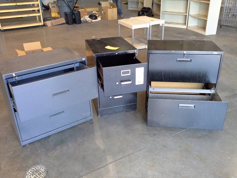 lot 381 image: (3) File Cabinets