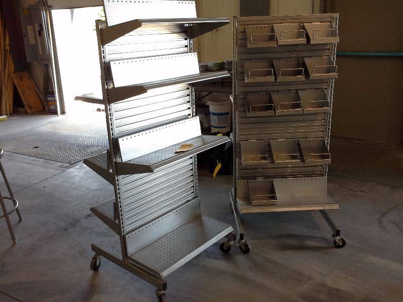 lot 392 image: Pair of Rolling Retail Display Units