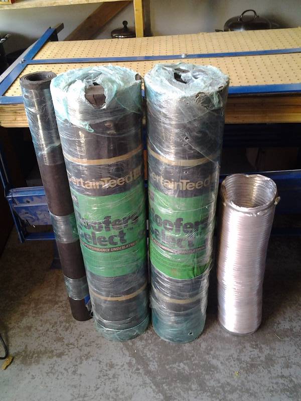 lot 40 image: 2-Full Rolls Of roofing Tar Paper, One Partial & Vent Pipe 5 Inch