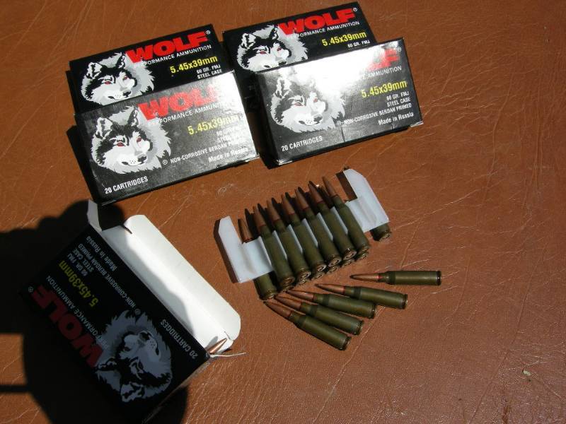 lot 33 image: 5 Boxes Wolf 5.45x39mm Ammo