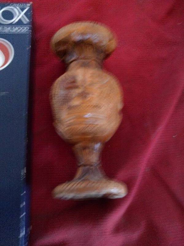 VINTAGE WOOD CANDLE HOLDER AND LENOX CANDLES