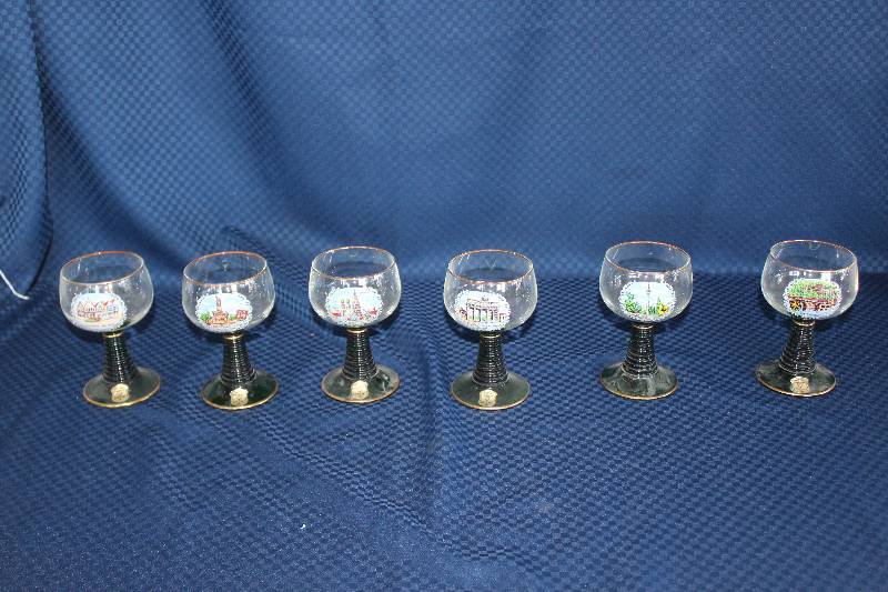 lot 328 image: Lot of (6) 1919  Wittig Hadamar ER WI Collectible German Wine Glasses