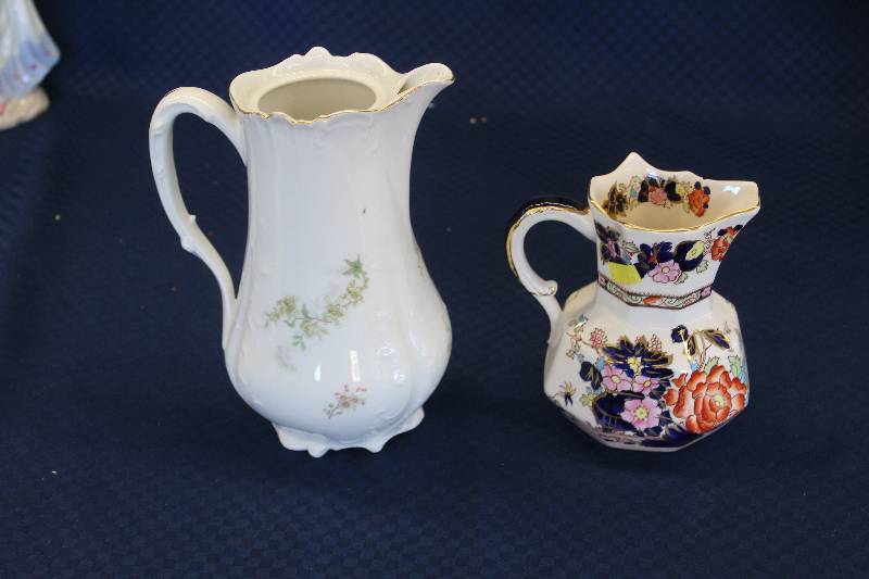 lot 380 image: Lot of (2) Ceramic Pitchers Including 1) Masons England Mandarin AND 1) Brunswick Germany