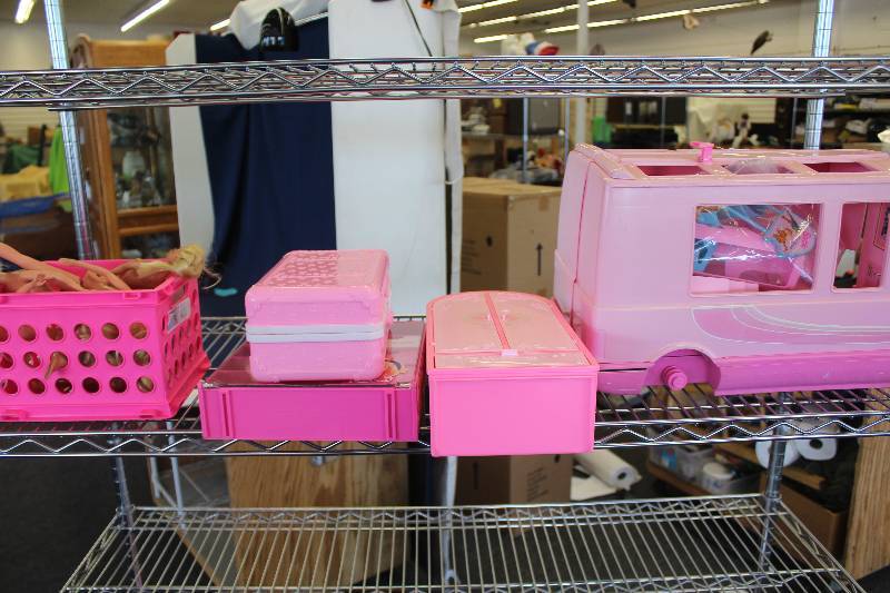 lot 385 image: Shelf Lot of Barbie Toys