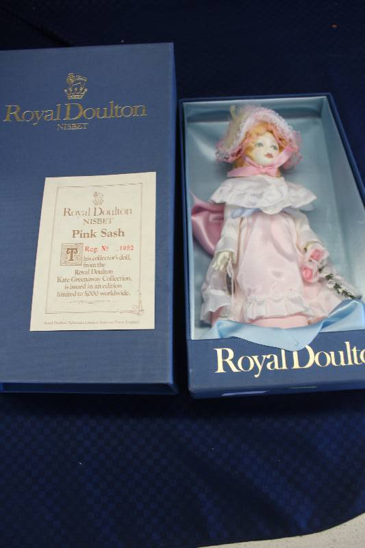 lot 8 image: Royal Doulton Kate Greenaway Collection Pink Sash #10922500 Doll