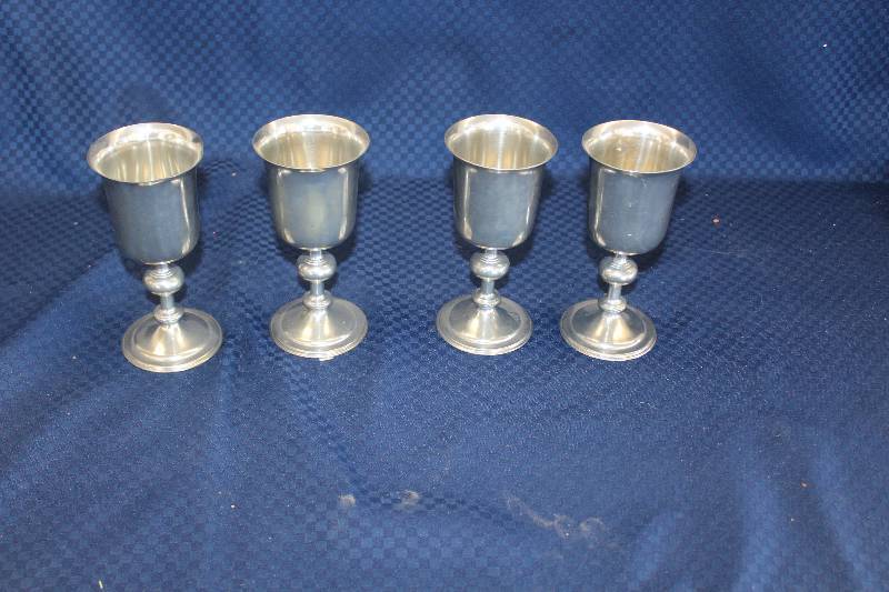 lot 428 image: Lot of (4) Royal Holland Pewter Chalices