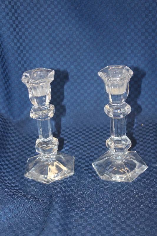 lot 433 image: Lot of (2) Bleikristall Cut Crystal Candle Holders