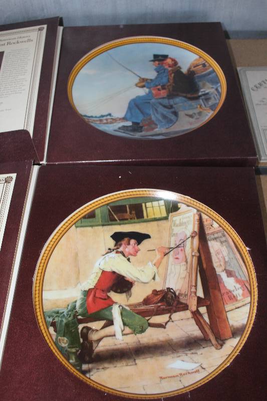 lot 461 image: Lot of (2) Norman Rockwell Ceramic Collectible Plates Including 1) #16159B The Journey Home AND 1) #13204A Sign Of The Times