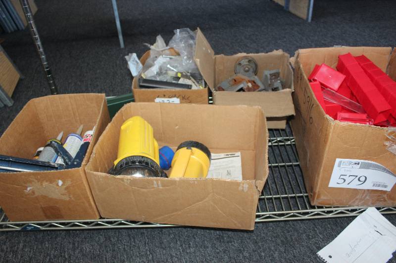 lot 579 image: Lot of (5) Boxes of Building Materials, Flashlights