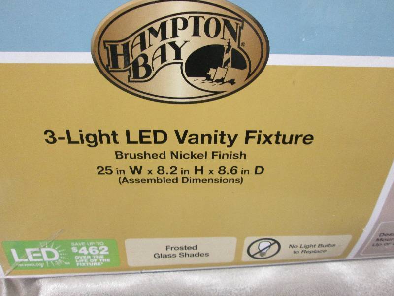 Hampton Bay 3-Light Brushed Nickel ...