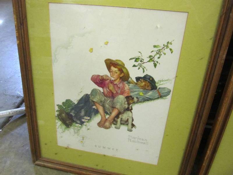 2 Norman Rockwell framed prints...