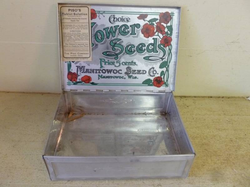 lot 380 image: Vintage Flower Seed Box