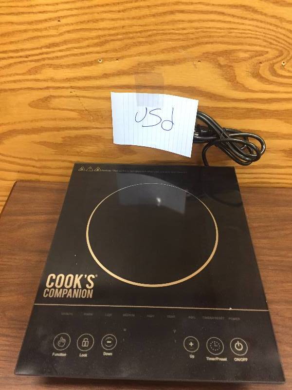 Cooks Companion 1500W LED Color Glass Programmable Induction Cooker Black
