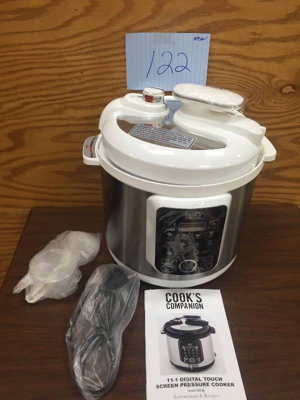 Cooks Companion 6.3 Qt 1000w Ceramic 11-in-1 Digital Pressure Cooker WhiteSilver New