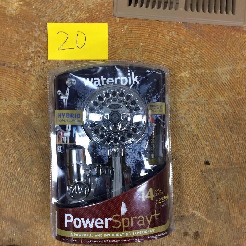 Waterpik Power Spray ShowerHead 14 Mode Spray Settings Hand Held Shower Head with Optiflow PowerSpray Plus