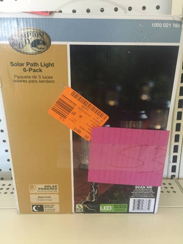 Hampton Bay Solar Black LED Pathway Light (6-Pack)