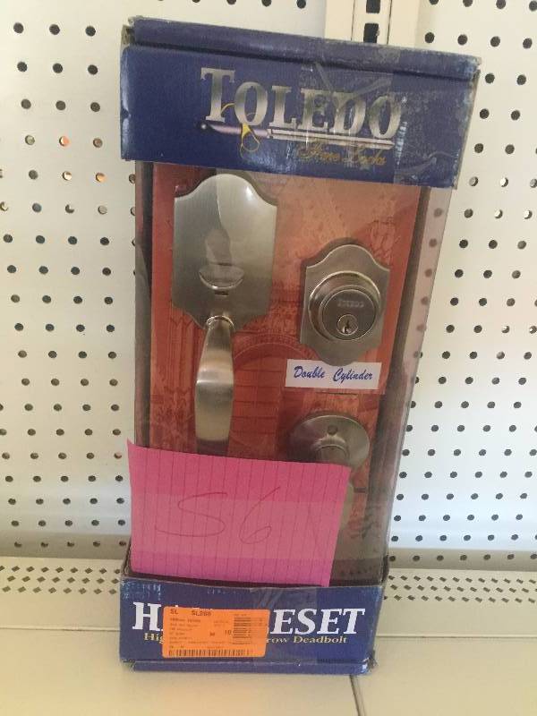 Toledo Fine Locks Double Cylinder Polish Brass Handle Set-