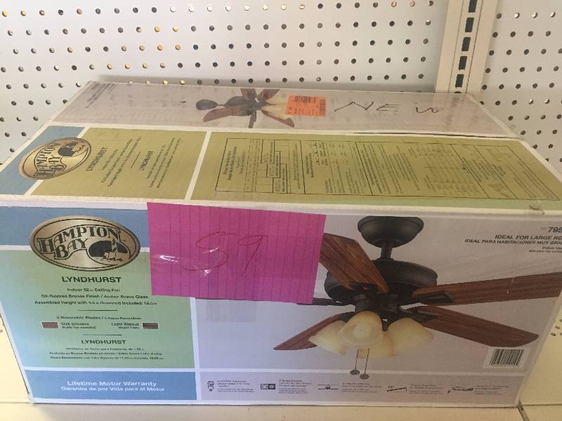 Hampton Bay Lyndhurst 52 in. Indoor Brushed Nickel Ceiling Fan