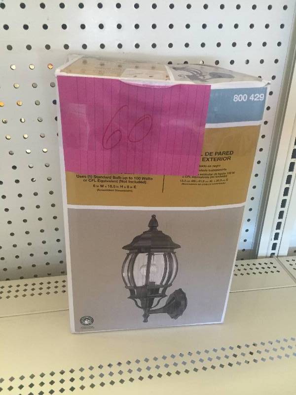 Hampton Bay Wall-mount Outdoor Black Small Lantern