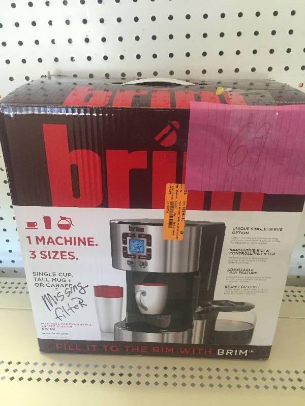 Brim Coffee Maker - new missing filter