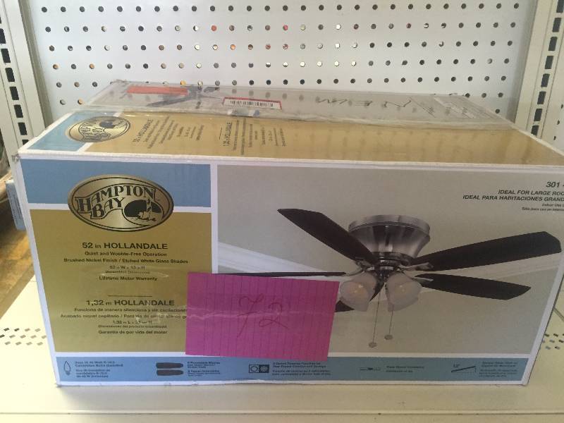 Hampton Bay Hollandale 52 In Brushed Nickel Ceiling Fan Kx Real Brushed Nickel Ceiling Fan