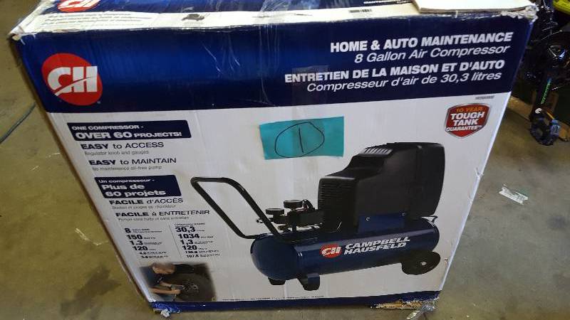 Campbell Hausfeld 8 gal. Oil-Lubed Compressor in like New conditions