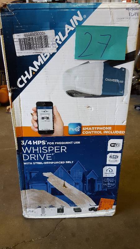 Chamberlain 34 HPS Smartphone-Controlled Wi-Fi Belt Drive Garage Door Opener with Ultra-Quiet Operation New