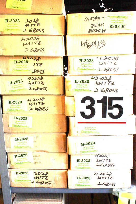 45 boxes of 24 dozen stems.   White Flower Stems wPearls
