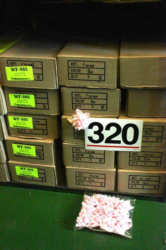 1920 Pink and White Single Rose Stems