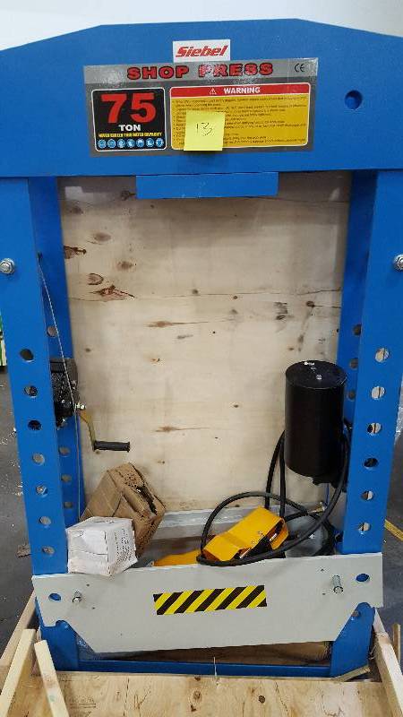 75 TON SHOP PRESS Siebel 100 Ton Press  Model # SP75 LOT 13
