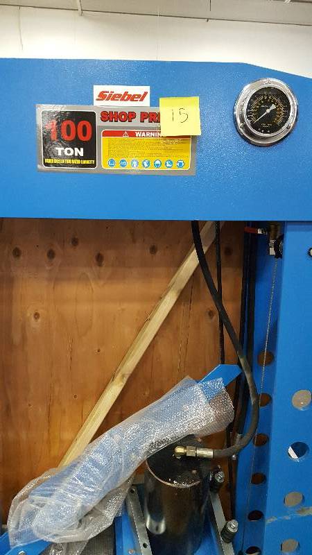 100 TON SHOP PRESS Siebel 100 Ton Press  Model # SP100AH01 LOT 15