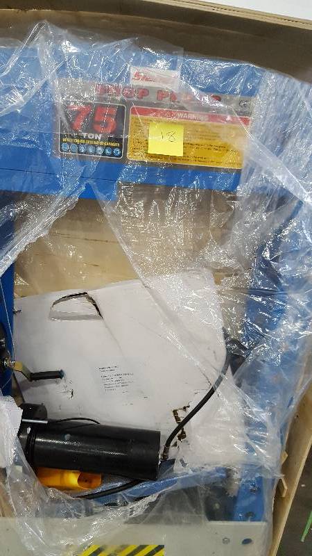 75 TON SHOP PRESS Siebel 100 Ton Press  Model # SP75 LOT 18