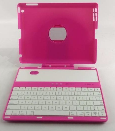 NEW Wireless Bluetooth Keyboard for Tablet PC with 360 Degree Rotational Stand - Pink