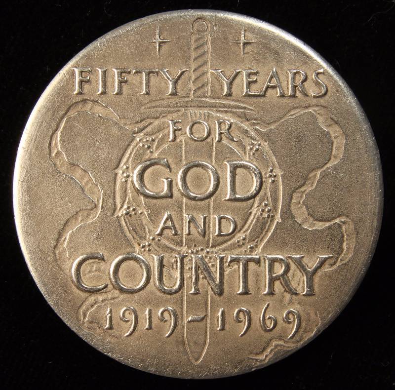 1969 MEDALLIC ART CO. N.Y. AMERICAN LEGION MEDAL 50TH ANNIVERSARY .999 PURE SILVER 1.26 TROY OZ.