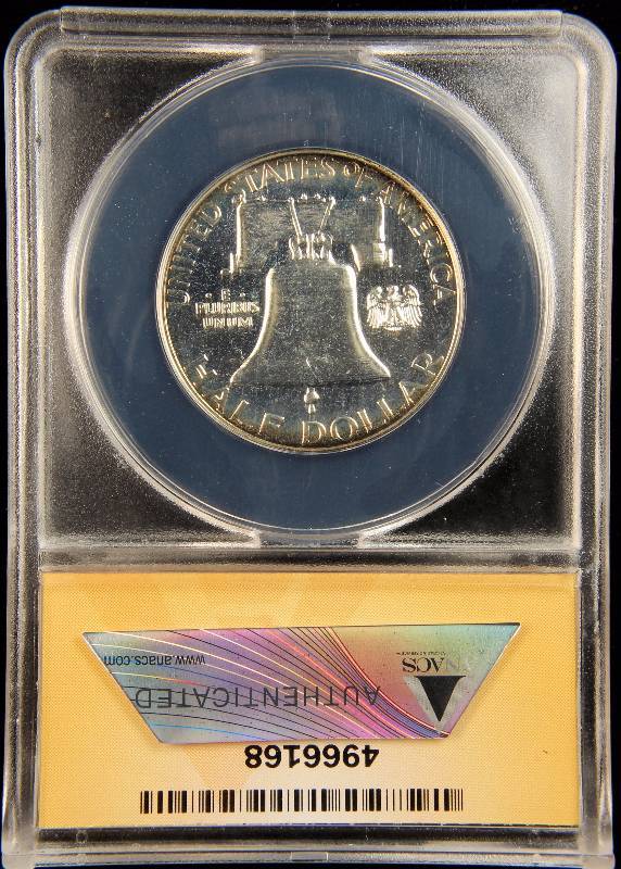 1962 PROOF FRANKLIN SILVER HALF DOLLAR ANACS PF 65