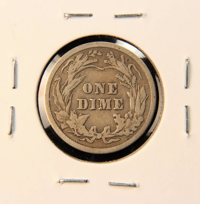 1916 BARBER SILVER DIME VG