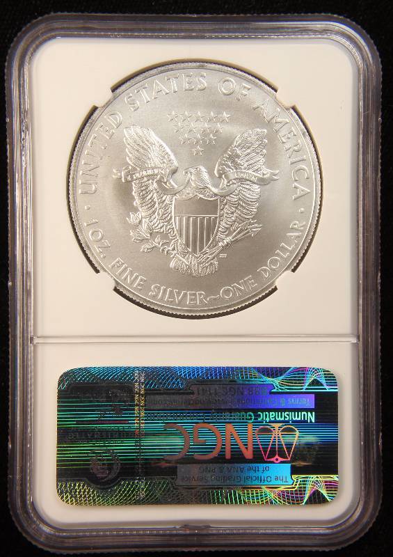 2012-S AMERICAN SILVER EAGLE 1 TROY OZ. .999 FINE SILVER NGC MS-69