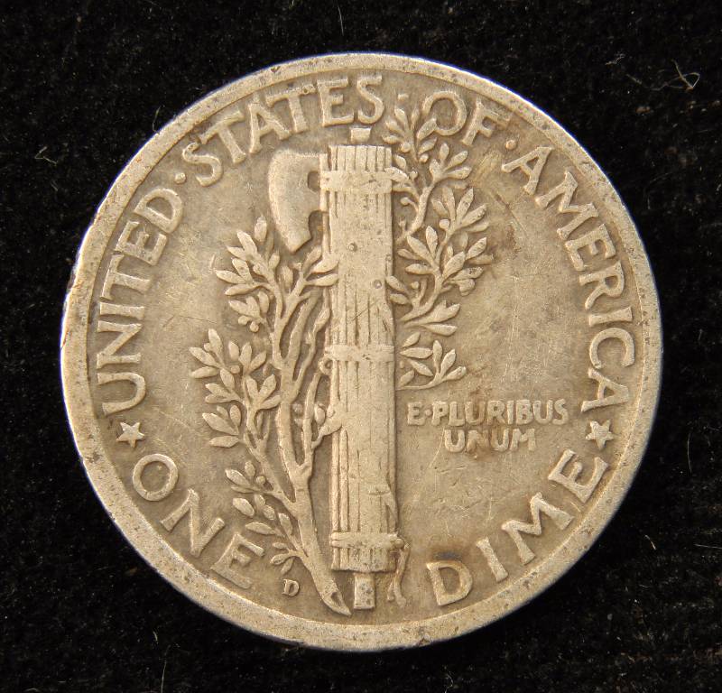 1926 D MERCURY SILVER DIME FINE